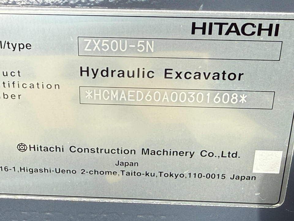 2026 Hitachi ZX50U-5 Excavators - Mini | Sonsray Machinery